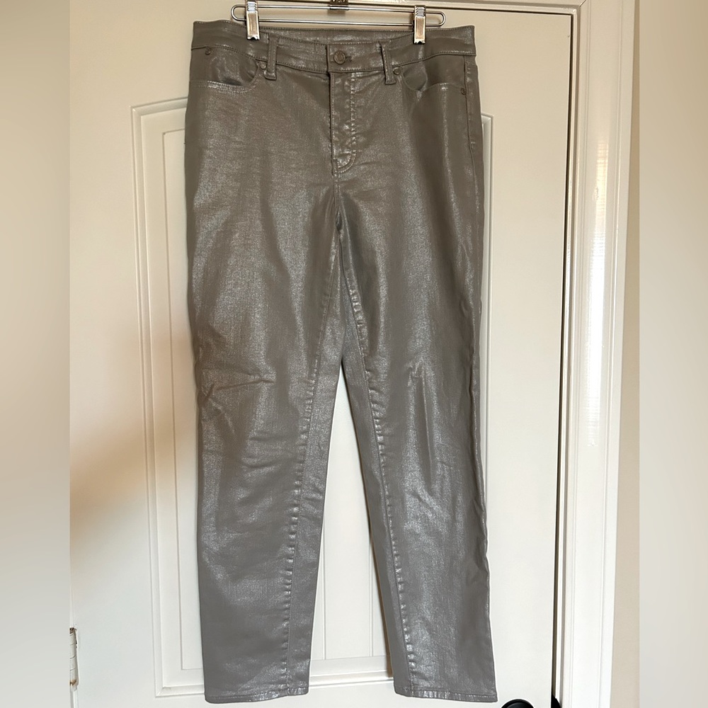 Talbots slim ankle jeans - silver - size 6